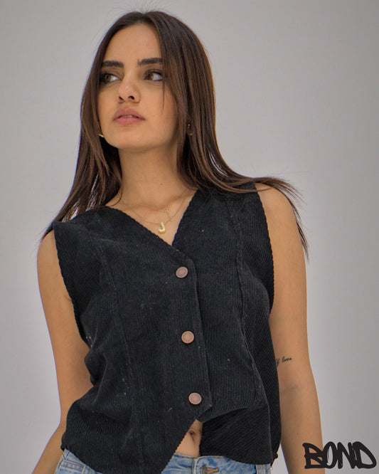 Black Velvet Vest